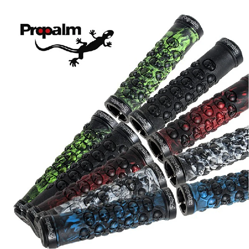 новый PROPALM череп дизайн TPR резина двухстороннее привязка MTB неподвижный механизм велосипед руль велоспорт захваты, 6 цвет - изображение