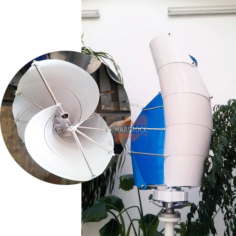 Vertical Axis Wind Turbine Generator VAWT 100W 12/24V S Series 10blades Light and Portable Wind Generator Strong and Quiet