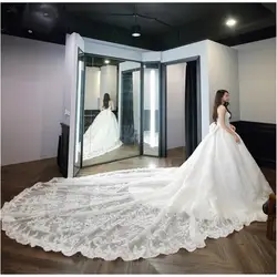 Katristsis d роскошное белое свадебное платье принцессы с кружевной аппликацией Королевского поезда модное элитное свадебное платье 2019 Vestido De