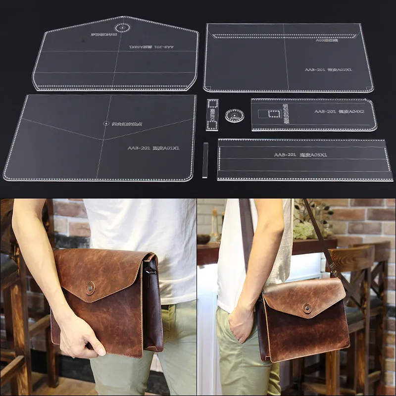 

1Set Leather Acrylic Crossbody Shoulder Bag handbag Pattern Stencil Template Tool set 30*22*7cm