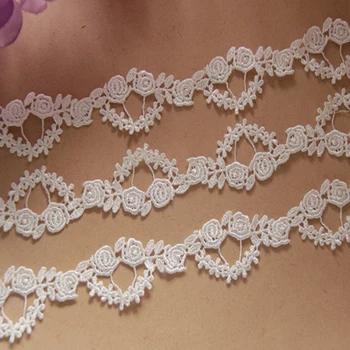 

6Yards Water Soluble Silk Rose Lace Handmade DIY Accessories Width 2cm YN609