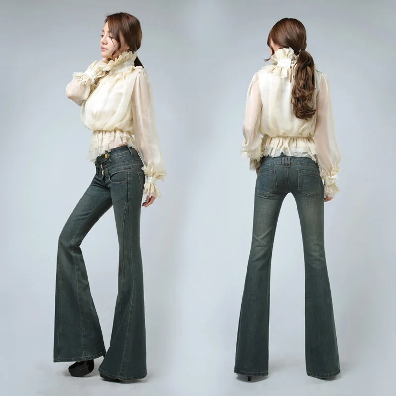 Модель на весну и осень новое поступление Для женщин Повседневное Брюки женский джинсовый с длинным Мотобрюки середины талии Зауженные джинсы w429
