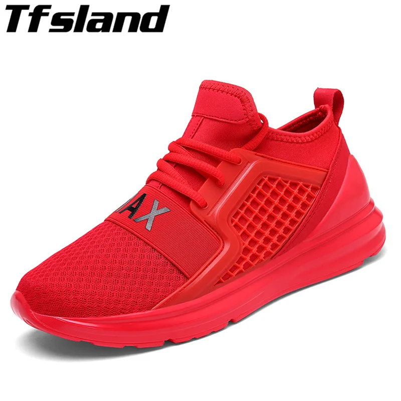 

Tfsland Luxury New Men Soft Breathable Air Mesh Shoes Male Sport Trainers Elastic Band Running Shoes Chaussure Homme Sneakers 48