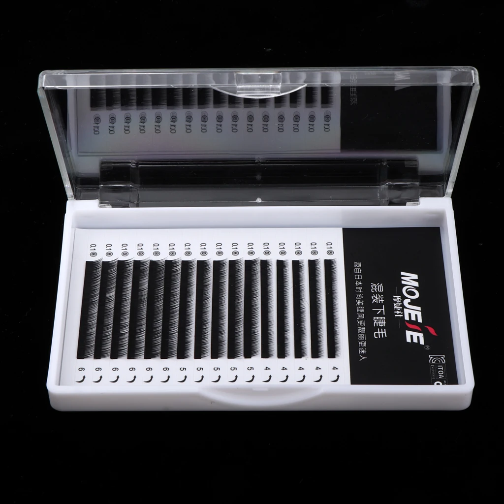 1 Box 4/5/6mm Mixed Lengths Natural Soft Lower Under False Eyelashes For Eyelash Extensions Practice Training