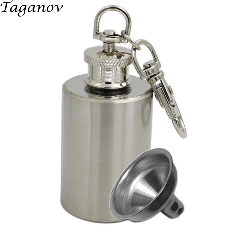 1 OZ Stainless Steel Mini Flasks Portable Cylinder Bottles Silver with