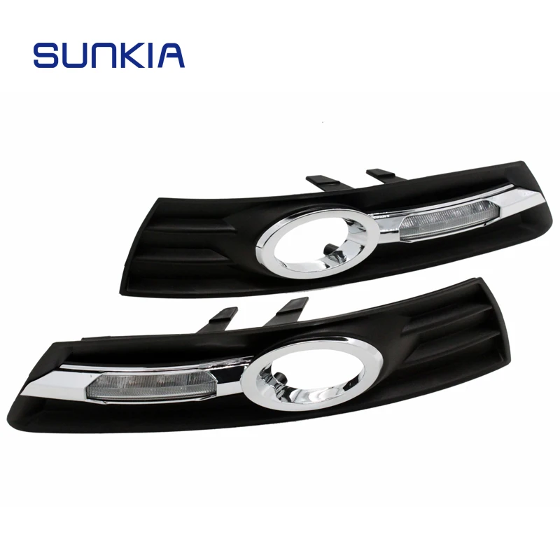 SUNKIA Car DRL for VW PASSAT CC 2009 2010 2011 2012 2013 12V LED Daytime running Lights with Fog Lamp Hole Cover Auto Stying SUNKIA Car DRL for VW PASSAT CC 2009 2010 2011 2012 2013 12V LED Daytime running Lights with Fog Lamp Hole Cover Auto Stying