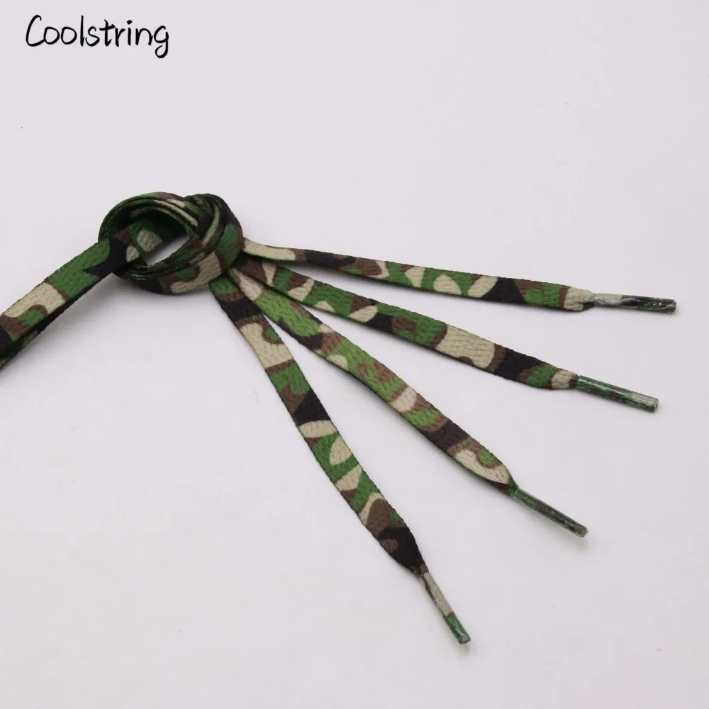 Coolstring Laces Manufacturers Digital Print Flat Camouflage Shoelaces Custom 60-180cm Camo Sports Bootlaces Printing 7mm Width