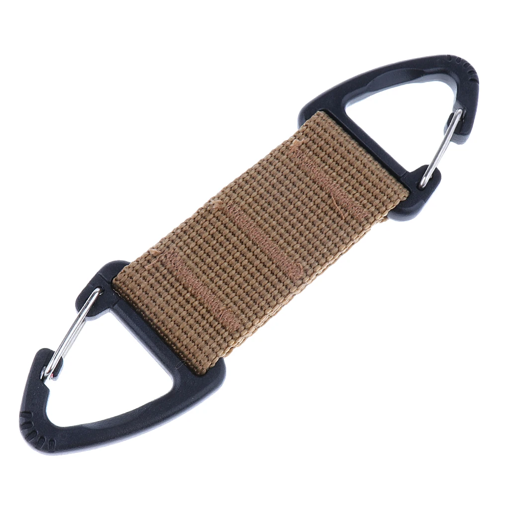 Outdoor Mountaineering Strong Webbing Double Ended Triangular Carabiner Clip Snap Hook 12 x 2.5cm