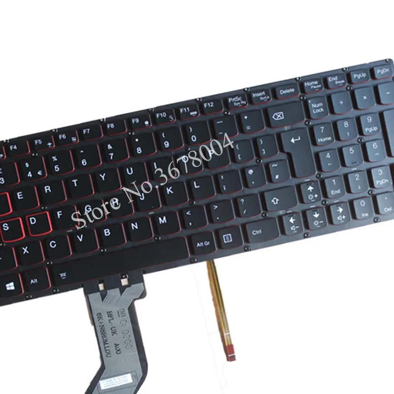 Novo para Lenovo Teclado do Portátil Unido sem Moldura Ideapad Retroiluminado Reino Y700 Y700-15isk Y700-17isk - Imagem 4
