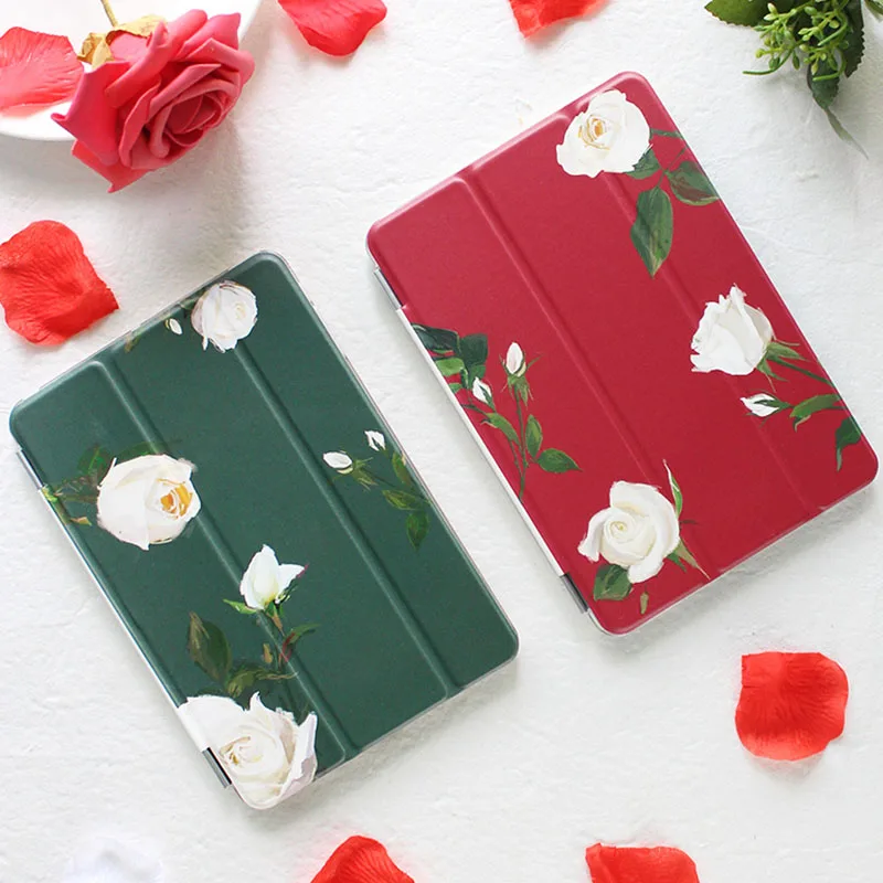 

Case for Ipad 2 3 4 Rose Series Auto Sleep /Wake Up Flip PU Leather Case for Ipad 2 3 4 Smart Stand Cover