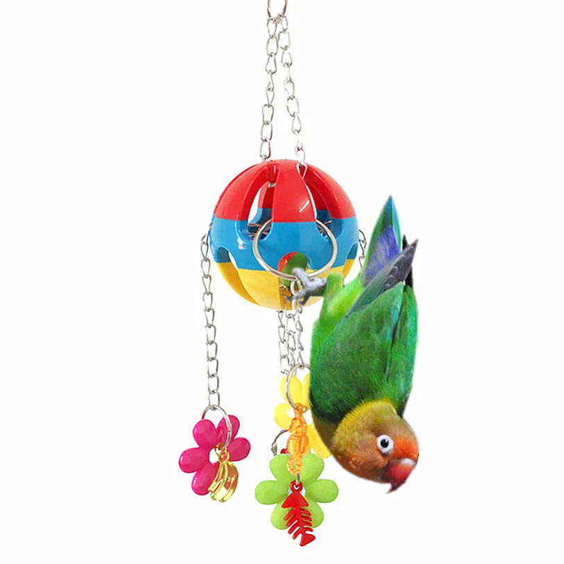 Acrylic Bird Toys Swing Parrot Cage Hanging Parrot Toys Exercise Ball