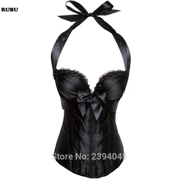 

Wholesale New Arrivals Sexy Overbust Satin Bow Palace lace up back waist Bustier bride Corsets trainer White Black Soild
