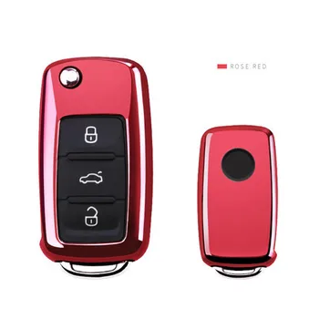 

For VW Volkwagen Polo Bora Tiguan Passat Golf 6 Lavida Scirocco Soft TPU Protection Car Key Case Shell Cover Auto Accessories