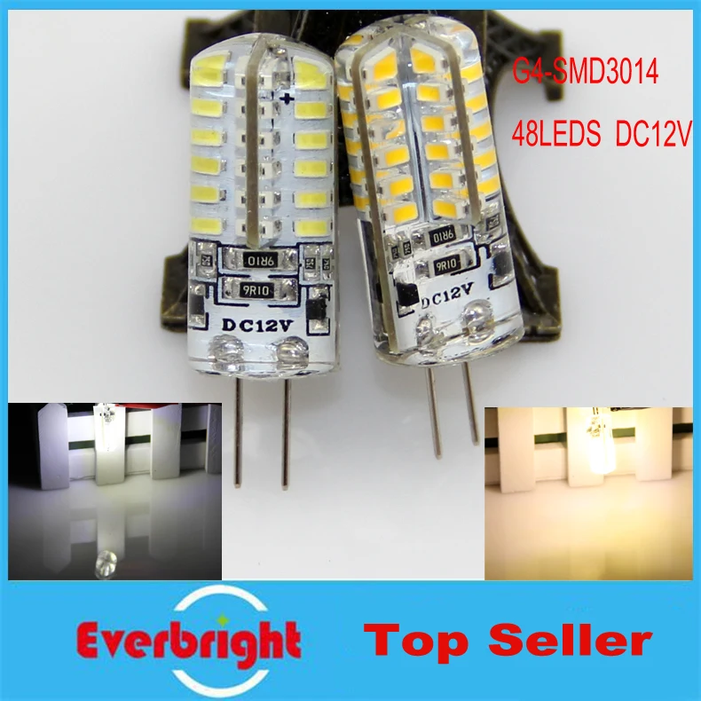 

10 pcs/lot G4 LED 6W DC12V 48 Leds SMD 3014 Replace 30W halogen 360 degree Cool White/Warm White Led Bulb Light Crystal Lamp