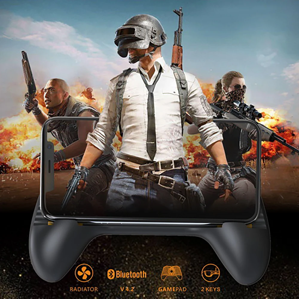 Bluetooth 4,2 Геймпад контроллер PUBG мобильный триггер беспроводной джойстик Joypad с охлаждающим вентилятором поддержка IPhone IOS Android