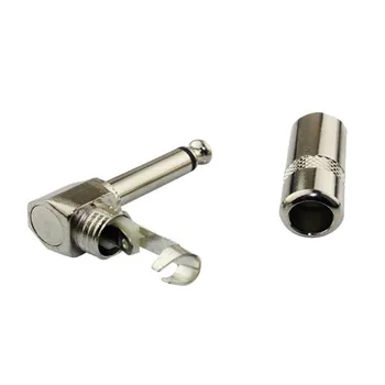 

10pcs 1/4" TS RIGHT ANGLE MONO PHONE PLUG CONNECTOR 6.35 MM JACK