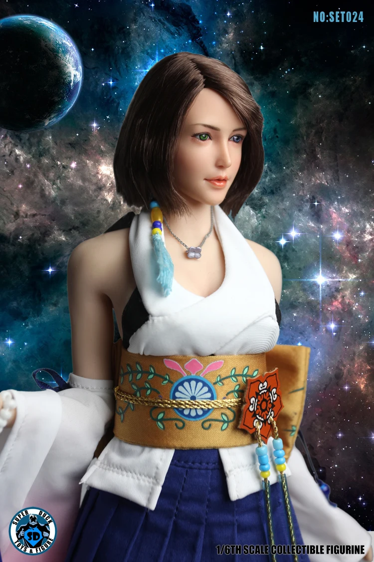 SUPER DUCK SET024 Cosplay Space Girl Yuna Clothes Head Set 1//6 Fit Phicen body