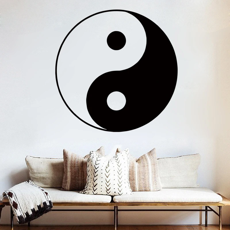 Us 3 83 36 Off Poomoo4320 Yin Yang Symbol Ying Yang Wall Art Room Sticker Vinyl Decal Vinyl Movable Wall Sticker For Living Room Home Decor In Wall