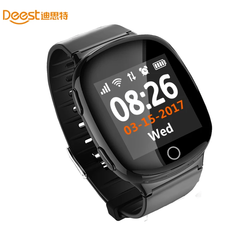 

D100 Smart Watch GPS+LBS+WIFI Positioning Anti-lost Heart Rate Sports Tracker Fall Alarm SOS Wristwatch for Old People Elder