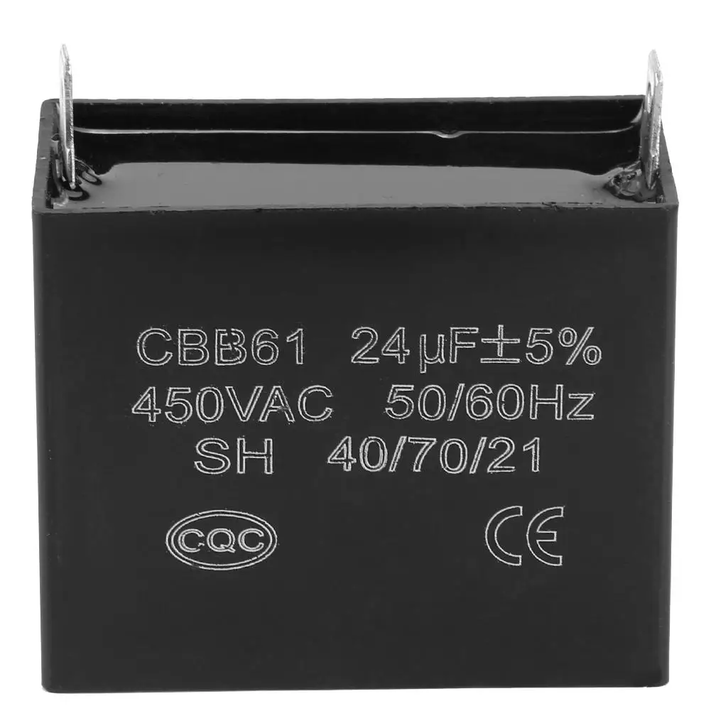 

CBB61 Starting Capacitor Generator 450V AC 24uF 50/60Hz Starting Capacitor for 400/350/300/250VAC UL/RU listed