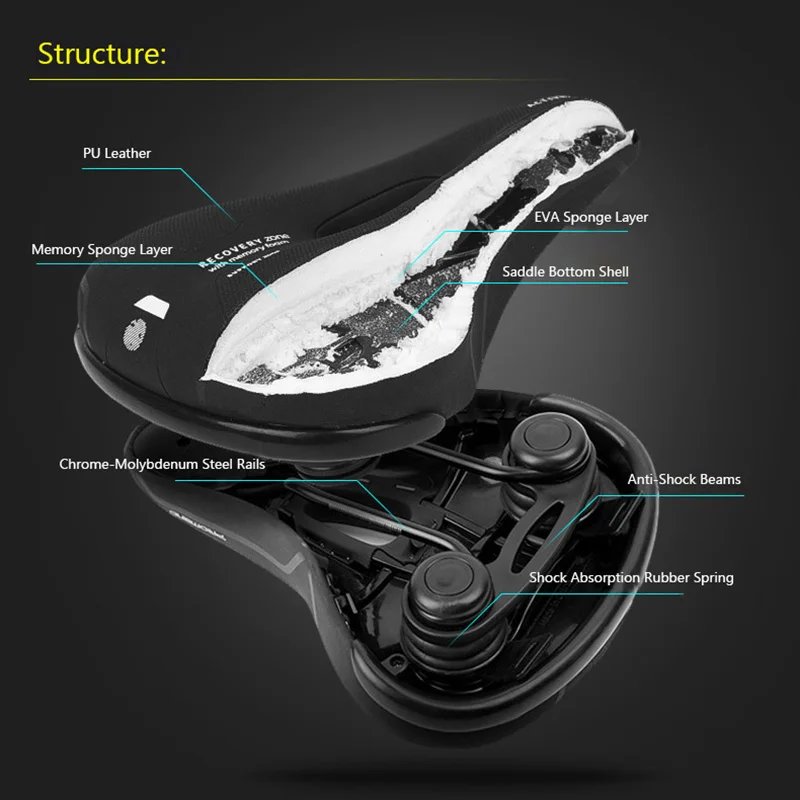 Promend велосипедное седло с эффектом памяти, мягкое дышащее удобное Велосипедное Сиденье для горного велосипеда
