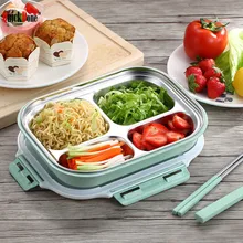 QuickDone Пшеничная солома из нержавеющей стали Bento коробка с отсеками коробка для разогревания ланча в микроволновой печи коробки японский стиль контейнер для еды AKC6101