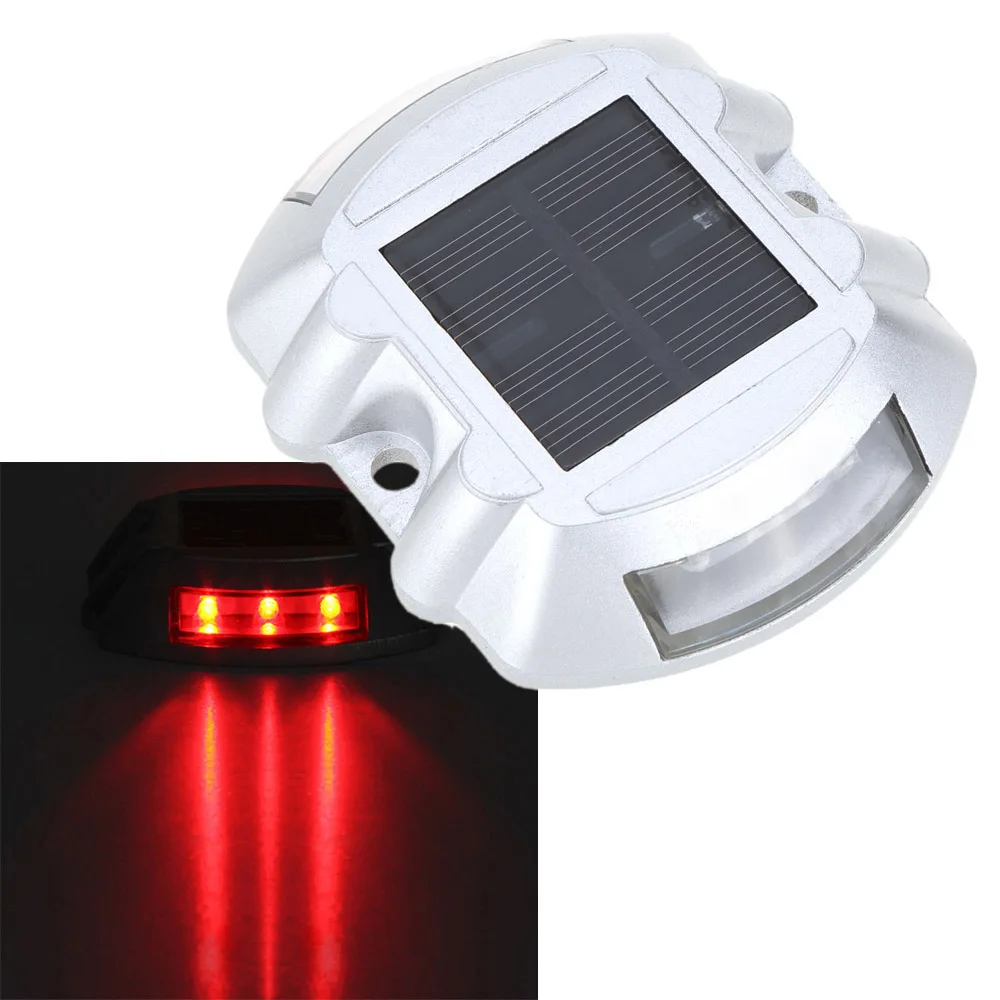 Светодиодный светильник на солнечной батарее, водонепроницаемый светодиодный светильник для подземного использования, напольный светильник - Испускаемый цвет: Красный