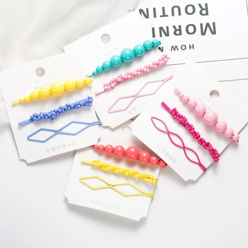 

Hair Clips For Women Fashion Cute Candy Color Beads Barrette Femme Hairpins Set Headdress Party Hair Accessories Girl Tiara Gift