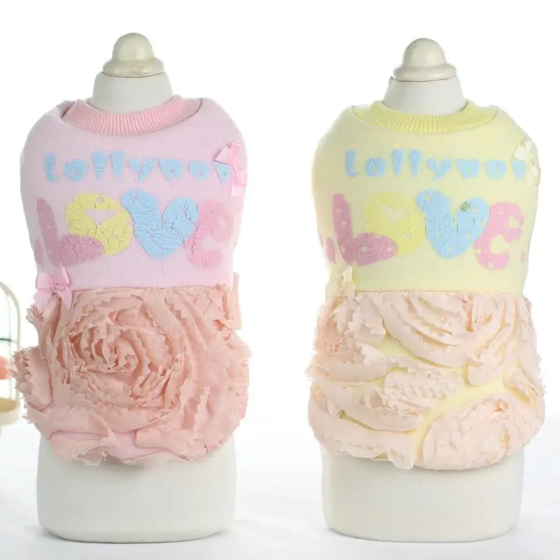 

Pet Products Dog Winter Coats Love Flower Female Soft Coats Parkas XS-XL Clothing For Dogs Puppy Dog Cat Pet Clothes Apparel