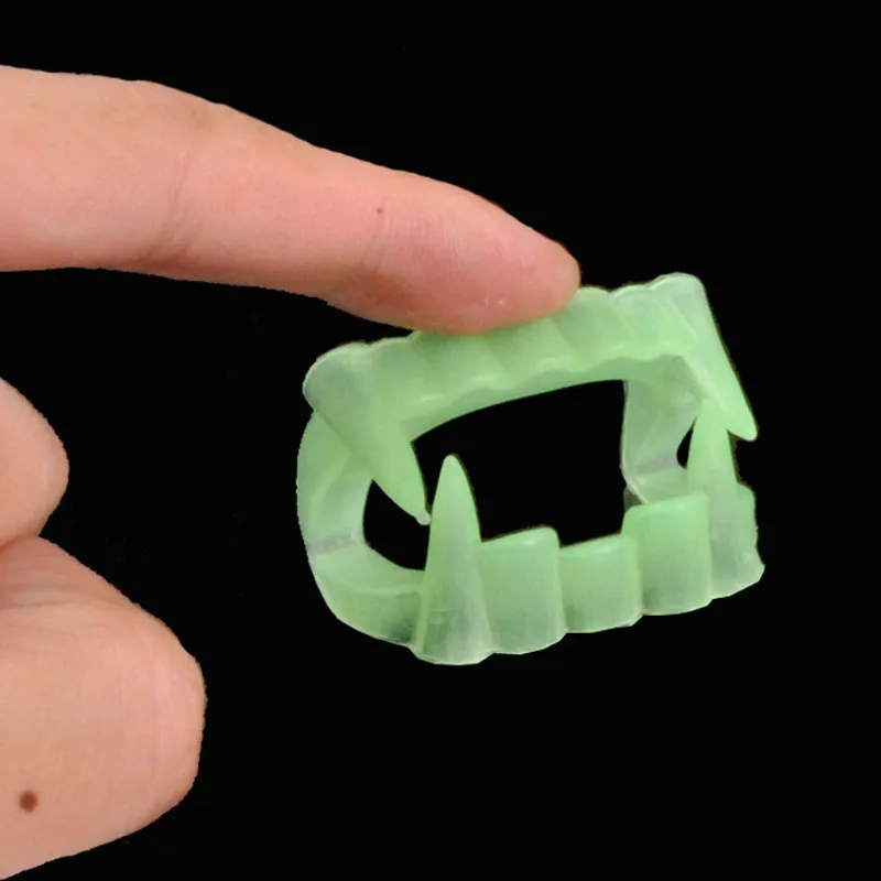

Adults Children Perform Dress Up Plastic Heaven Devil Tooth Fangs Caps Zombie Vampire Luminous Dentures Halloween Party Supply