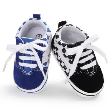 

First Walkers Newborn Baby Shoes Infant Casual Mix Colors First Walker Cotton Cloth Soft Sole Non-slip Grid Top Sneakers