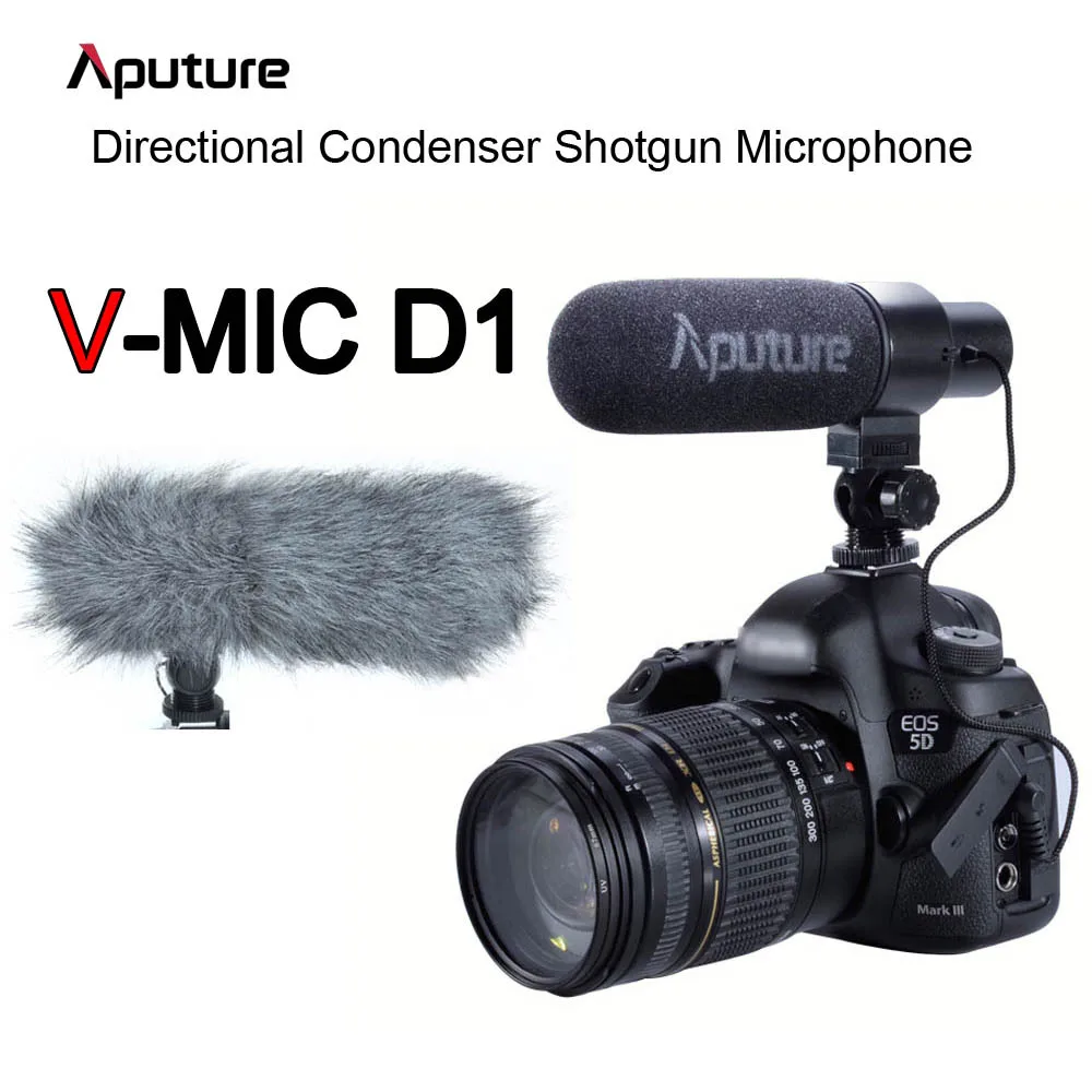 Aputure V-mic Video Camera Microphone Professional Directional Condenser Shotgun Microphone for Canon Nikon Sony DSLR Camcorder цена Aputure V-mic Video Camera Microphone Professional Directional Condenser Shotgun Microphone for Canon Nikon Sony DSLR Camcorder цены онлайн