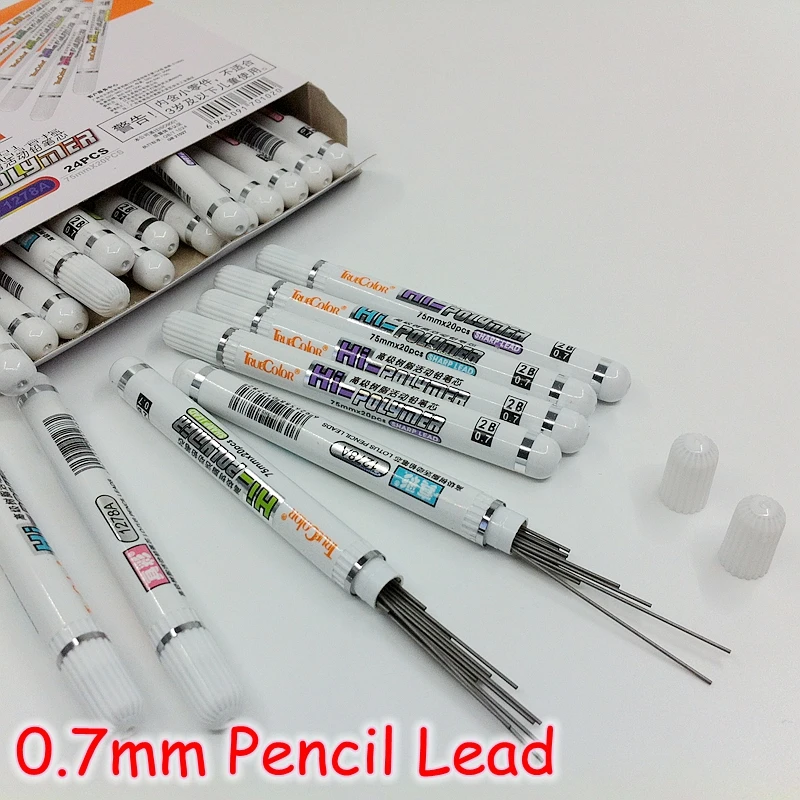 [Полноцветные](24 Трубы/Lot) школьные канцелярские принадлежности набор механических карандашей 0,7 мм 2B корейские студенческие канцелярские 1278A 0,7