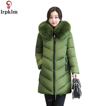 

Women Winter Long Cotton Padded Jacket Hooded Big Fake Fur Collar Jackets Women Parka Thick Warm Coats Plus Size 6XL CH701