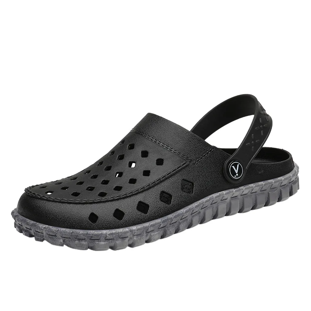 

JAYCOSIN Summer PVC Leisure Mens Flatsbeach Shoes Women Summer Sea Non-slip Breathable Hole Shoe Flats Slippers Beach Sandals