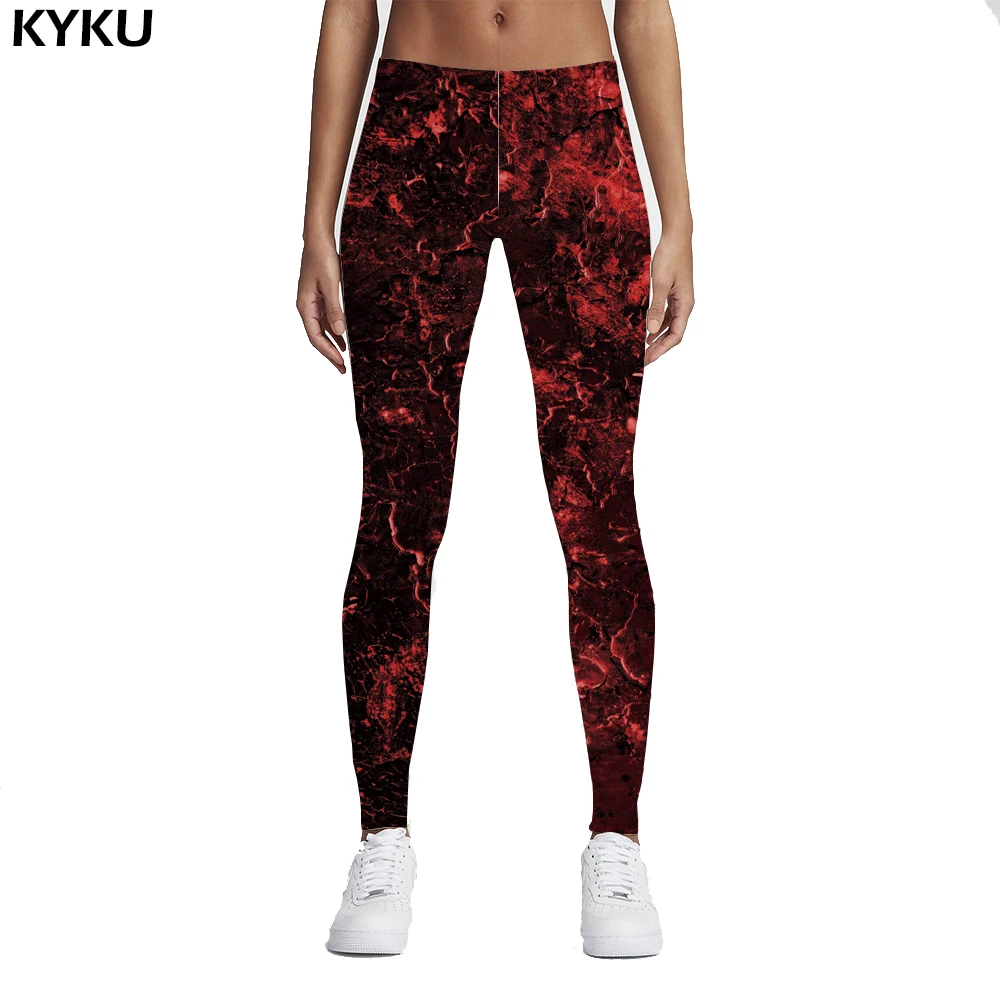 

KYKU Brand New 3D Black Splatter Print Women Legging Skinny Long Woman Leggins Women Pant Ink Point Leggings Flame Punk Gothic