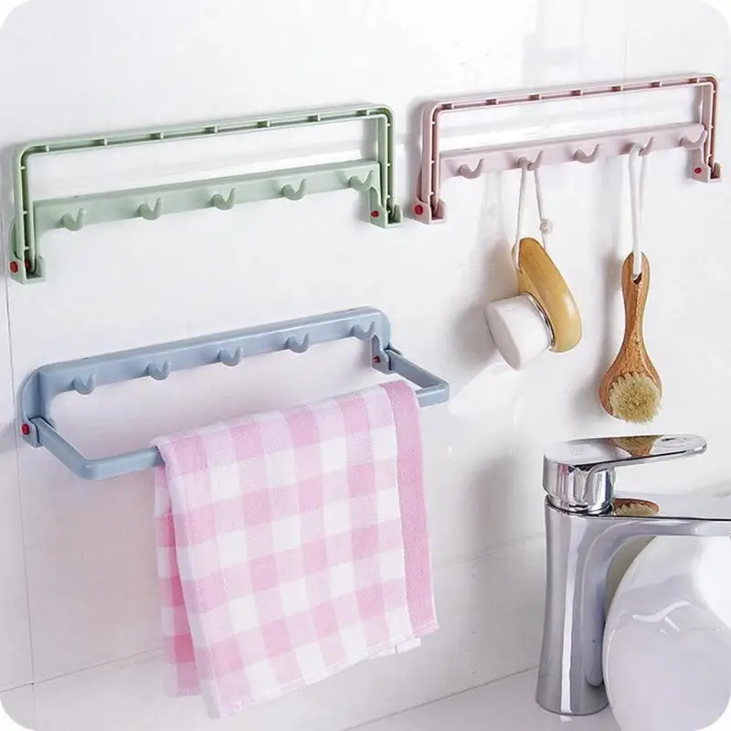 

Kitchen Organizer Rack Hanger Storage Shelf Adhesive Hooks Stick On Wall shelf Hanging Door Clothes Bathroom Organizer Holder
