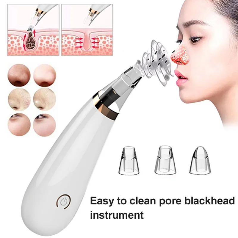 

2019 NEW Blackhead Suction Machine Blackhead Remover Pore Cleaner with 3 Sucker Heads