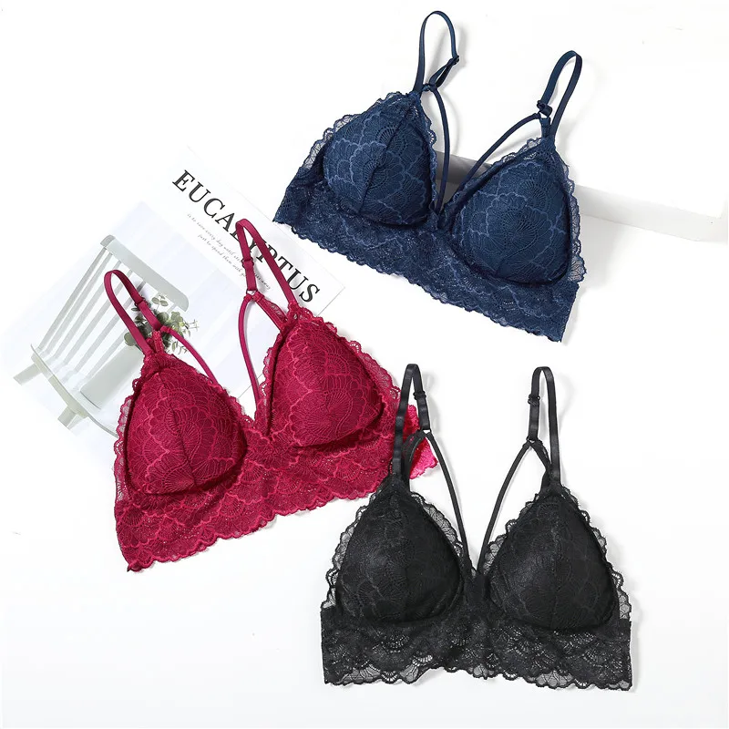  S-XL Women Bras Top Lace Sexy Bralette Lingerie Push Up Floral Bras Wire Free Women Underwear 6 Sol