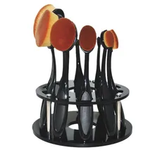 Showing Shelf 10 Hole Oval Makeup Brush Holder Drying Rack Organizer Cosmetic Shelf Tool g6826