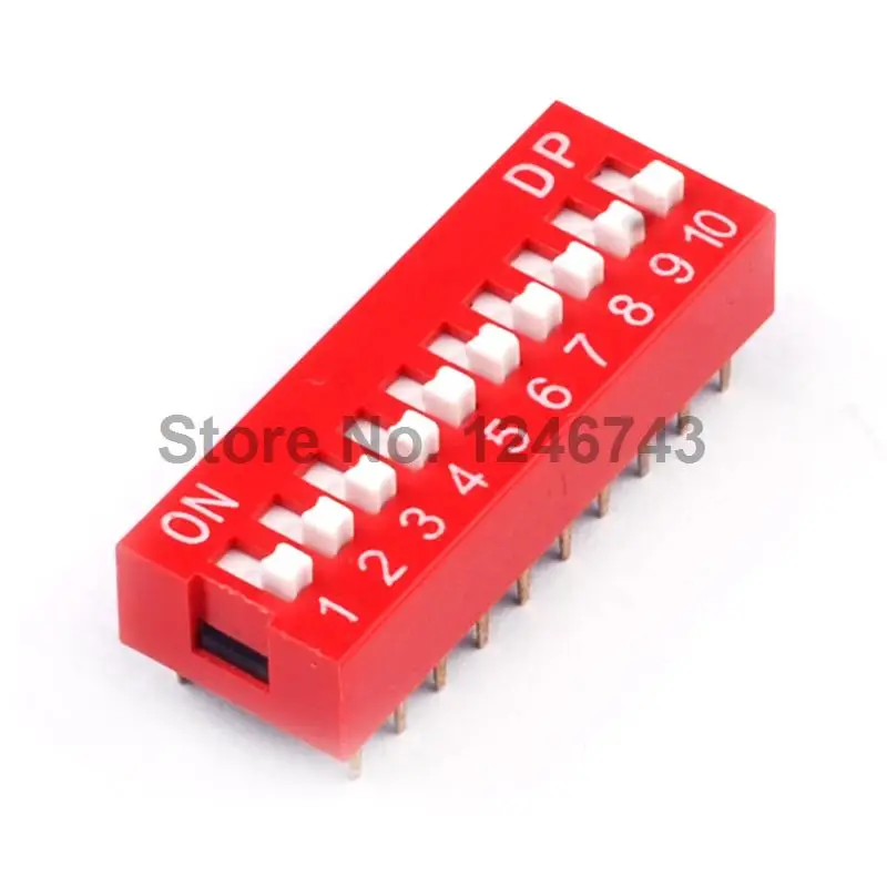 

100PCS 2.54mm 10Pin Flat Dial Switch Toggle Switch DIP Switch
