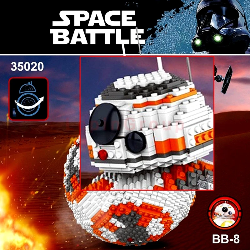 LELE 35020 MOC Star Wars Ultimate Коллекционная модель робота BB8 Конструкторы кирпичи Горячие LPings игрушки Детский подарок