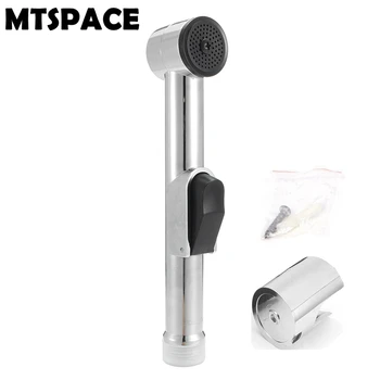 MTSPACE Chrome ABS Sprayer Handheld Toilet Bidet with Holder Shattaf Spray Bathroom Toilet Bidet Shower Head Nozzle Showerhead 1