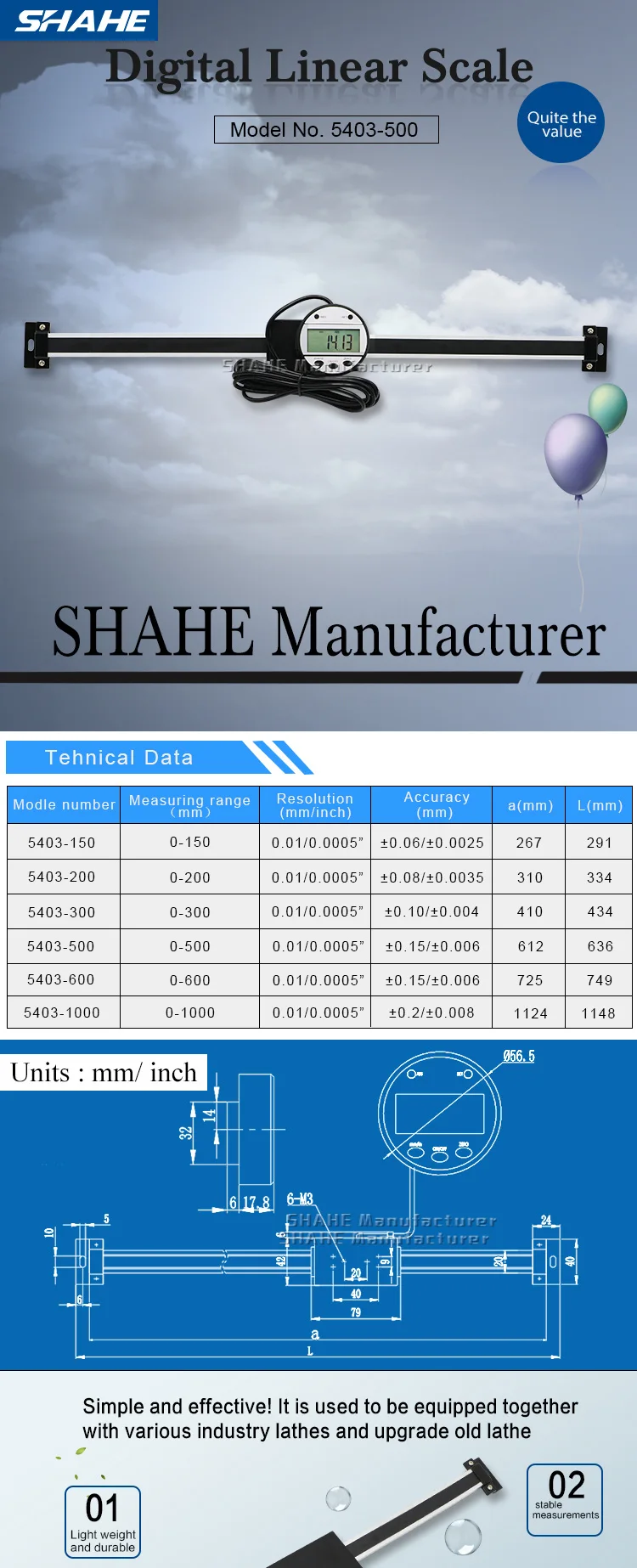 Shahe 0-500 мм дистанционный цифровой DRO Таблица индикации весы для Bridgeport мельница токарная линейная Магнитная Цифровая Линейная Шкала