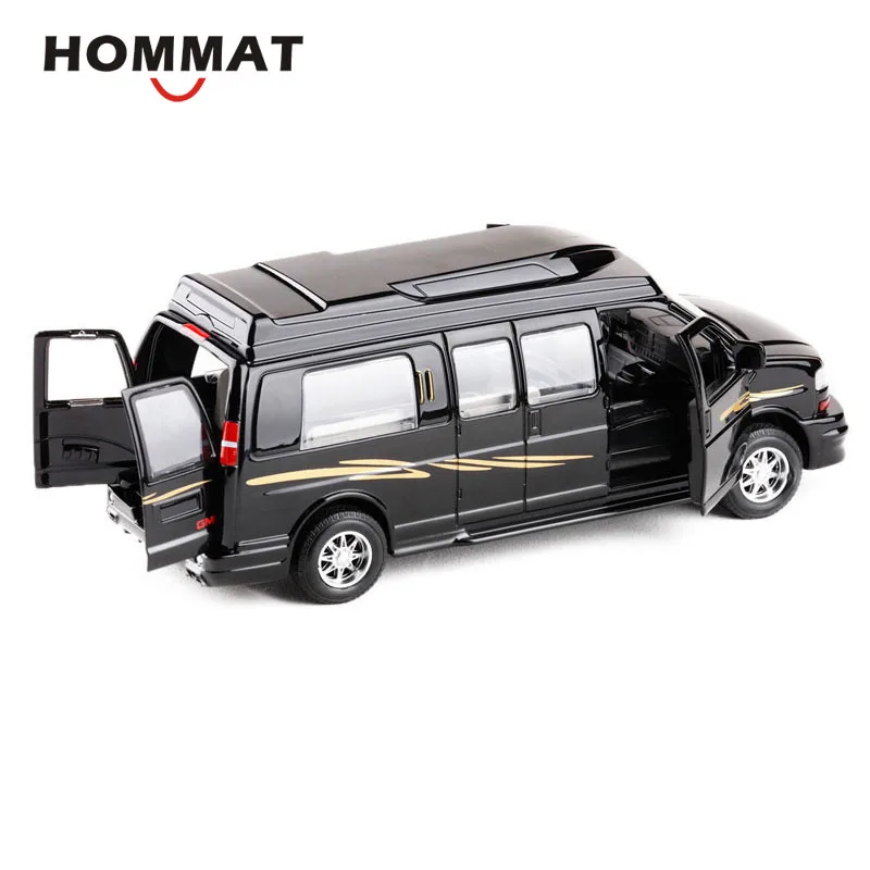 Модель автомобиля пассажирского фургона HOMMAT 1:32 GMC Savana модель литая из сплава