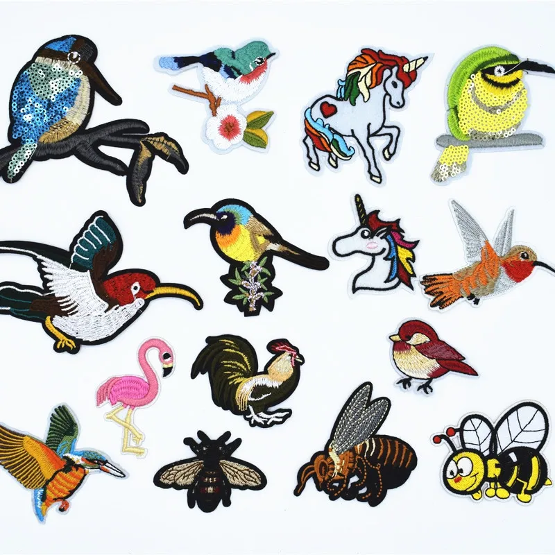 

Beautiful bird and animal embroidery patch embroidery patch clothing affixed to clothing sewing bag pants