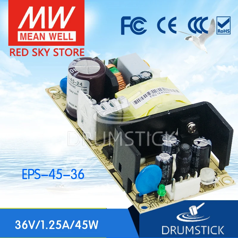 

Hot sale MEAN WELL EPS-45-36 36V 1.25A meanwell EPS-45 36V 45W Single Output Switching Power Supply