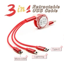 3 in 1 Retractable Data Cable 1m 2.1A Charge Cord Micro-USB Type-C Line for iPhone Xiaomi Samsung Huawei Oneplus All Smartphones 3 in 1 Retractable Data Cable 1m 2.1A Charge Cord Micro-USB Type-C Line for iPhone Xiaomi Samsung Huawei Oneplus All Smartphones