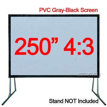 

250 inches 4;3 Foldable PVC Material Gray-Black HD Video Projector Screen Curtain Film for Outside Watch Movies with Eyelets