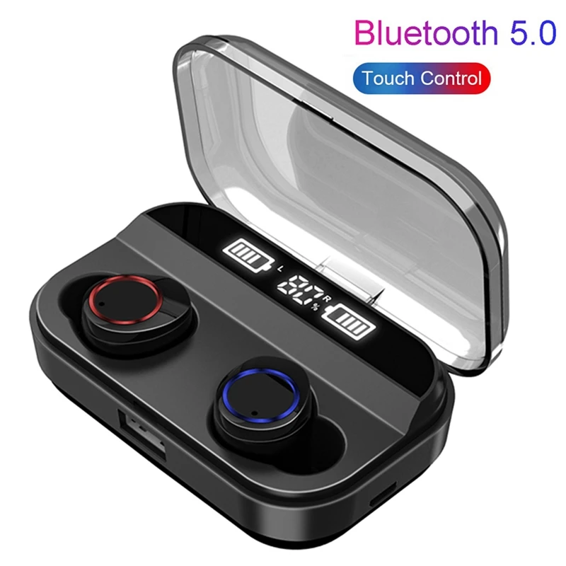 

New TWS 5.0 Bluetooth 9D Stereo Earphone Smart LED Wireless Earphones HiFi DPS Noise Reduction IPX7 Waterproof Touch Earbuds
